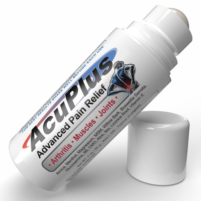 AcuPlus 3 oz Pain Relief Roll-On – Hands-Free Menthol Pain Relief for Muscles and Joints