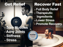 Load image into Gallery viewer, Young male athlete recovering from exercise inside a tub with AcuPlus Bath Bombs.