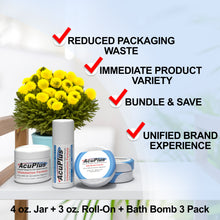 Load image into Gallery viewer, AcuPlus bundle and the benefits of buying the bundle. Reduced Packaging Waste, Immediate Product Variety, Bundle & Save, Unified Brand Experience.