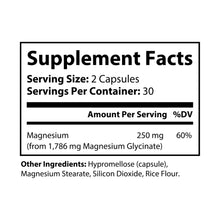 Load image into Gallery viewer, Magnesium Glycinate Supplement (60 Capsules)
