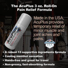 Load image into Gallery viewer, AcuPlus 3 oz Pain Relief Roll-On – Hands-Free Menthol Pain Relief for Muscles and Joints