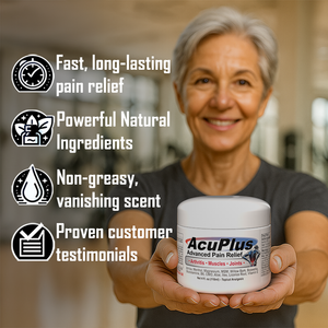 AcuPlus Pain Relief Cream,  2 oz. Jar - Targeted Relief in a Compact Jar